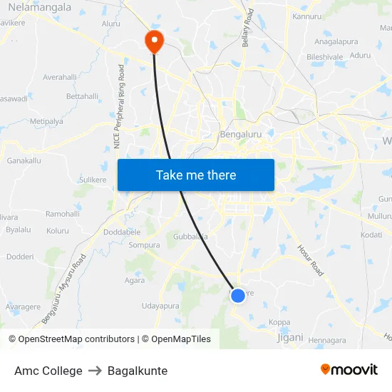 Amc College to Bagalkunte map