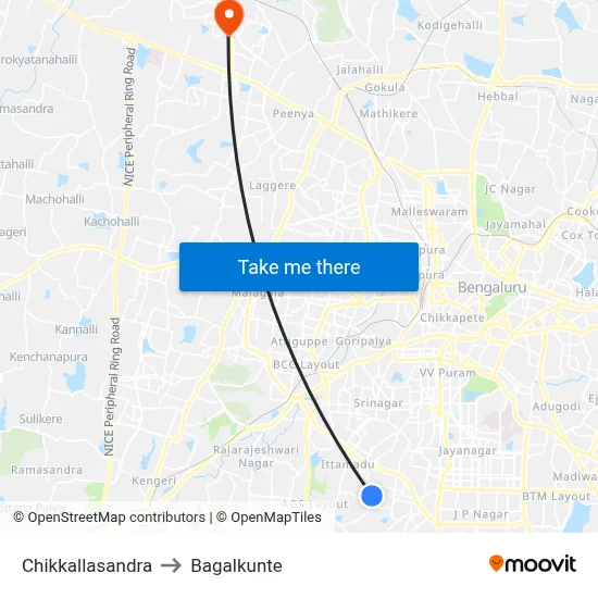 Chikkallasandra to Bagalkunte map