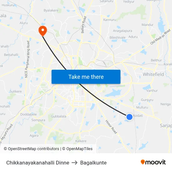 Chikkanayakanahalli Dinne to Bagalkunte map