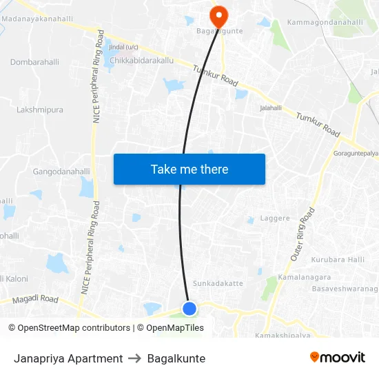 Janapriya Apartment to Bagalkunte map