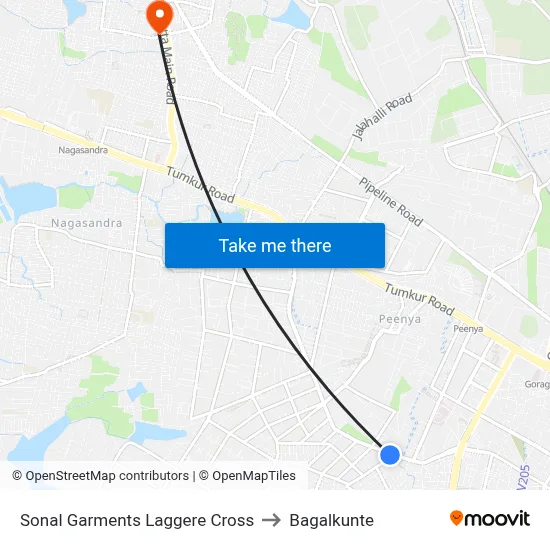 Sonal Garments Laggere Cross to Bagalkunte map