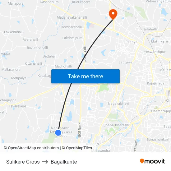 Sulikere Cross to Bagalkunte map