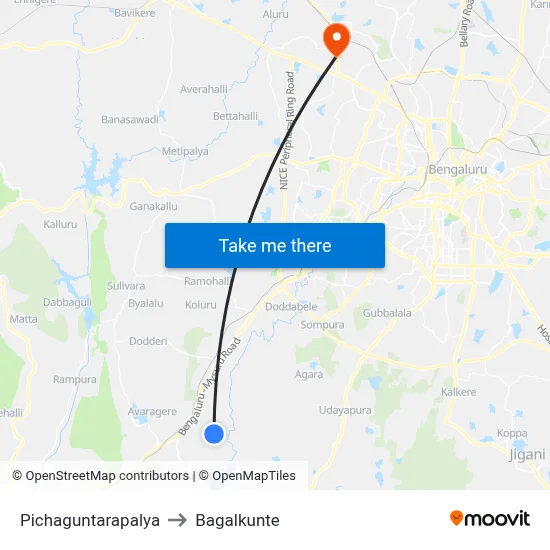 Pichaguntarapalya to Bagalkunte map