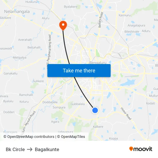 Bk Circle to Bagalkunte map