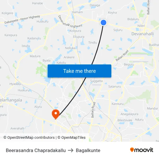 Beerasandra Chapradakallu to Bagalkunte map