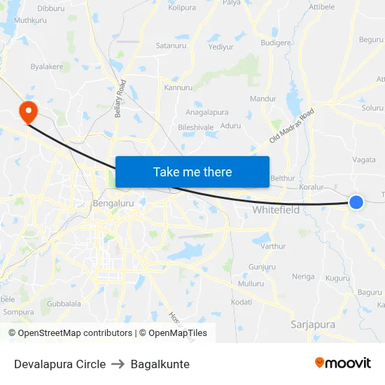 Devalapura Circle to Bagalkunte map