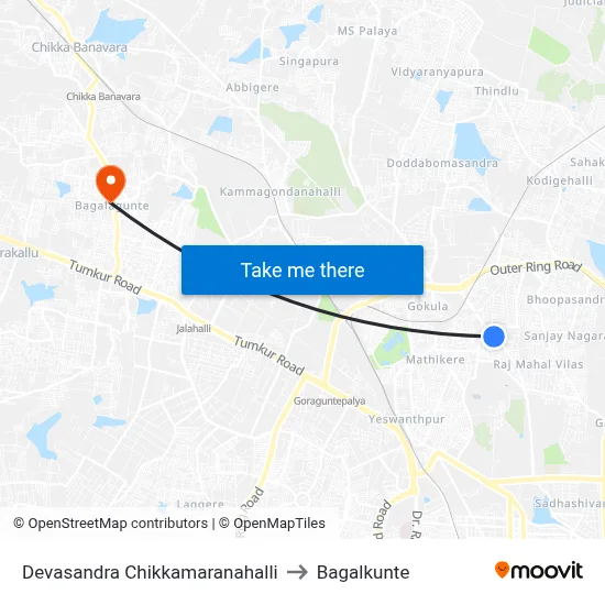 Devasandra Chikkamaranahalli to Bagalkunte map