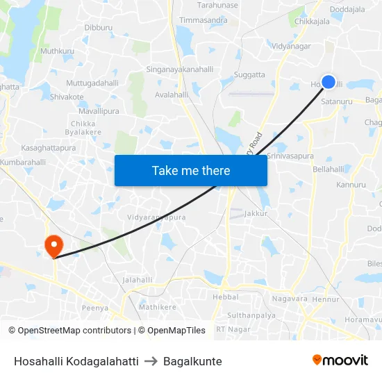Hosahalli Kodagalahatti to Bagalkunte map