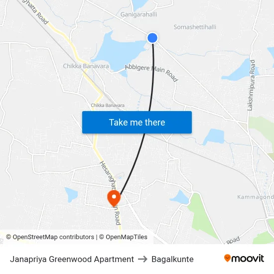 Janapriya Greenwood Apartment to Bagalkunte map