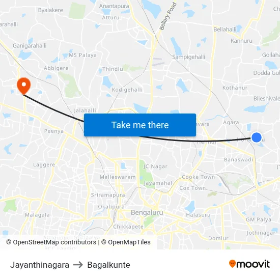 Jayanthinagara to Bagalkunte map