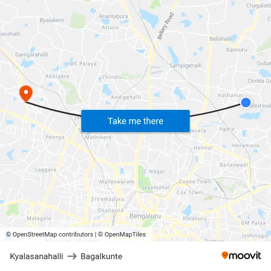 Kyalasanahalli to Bagalkunte map