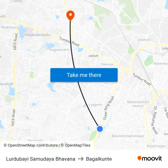 Lurdubayi Samudaya Bhavana to Bagalkunte map