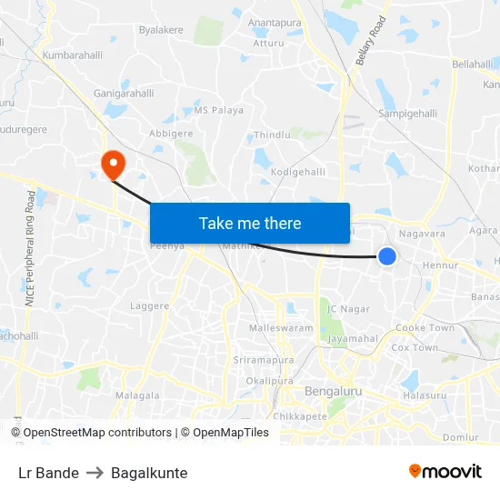 Lr Bande to Bagalkunte map
