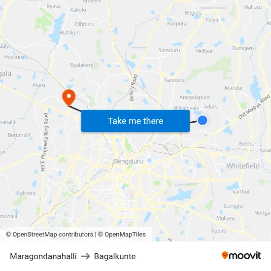 Maragondanahalli to Bagalkunte map