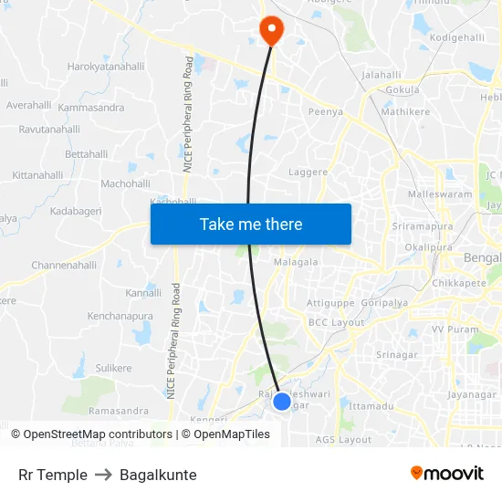 Rr Temple to Bagalkunte map