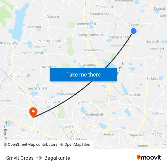 Smvit Cross to Bagalkunte map