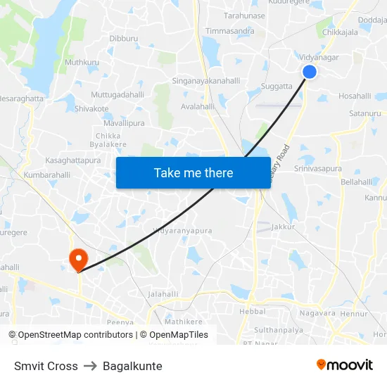 Smvit Cross to Bagalkunte map
