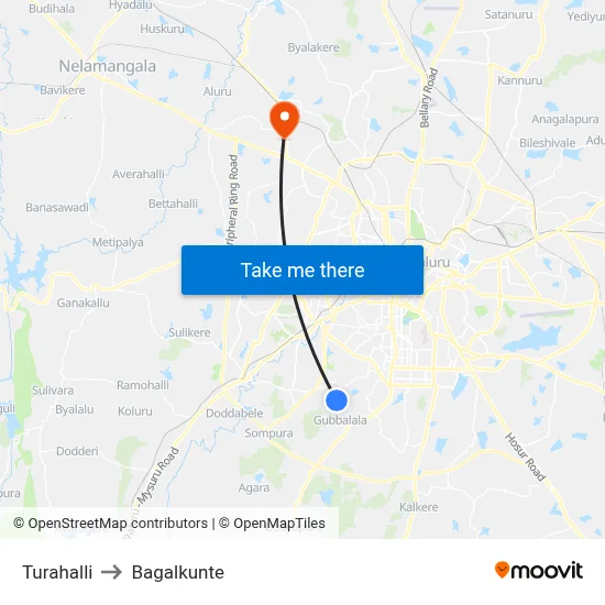 Turahalli to Bagalkunte map