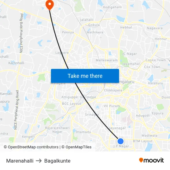 Marenahalli to Bagalkunte map