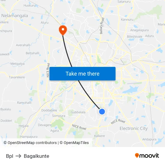Bpl to Bagalkunte map
