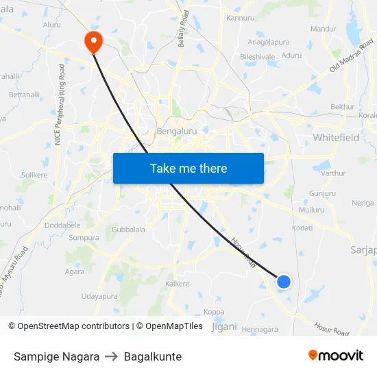Sampige Nagara to Bagalkunte map