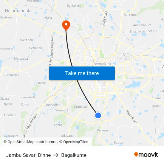 Jambu Savari Dinne to Bagalkunte map