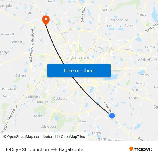 E-City - Sbi Junction to Bagalkunte map