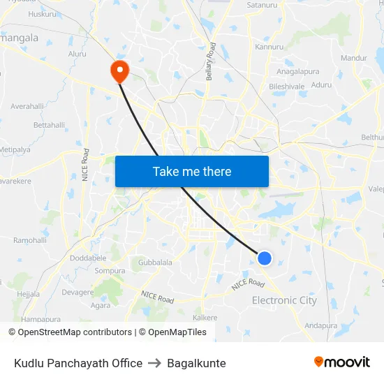 Kudlu Panchayath Office to Bagalkunte map