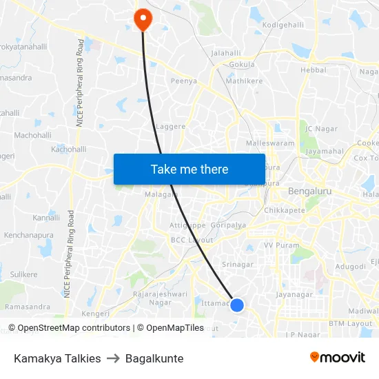 Kamakya Talkies to Bagalkunte map