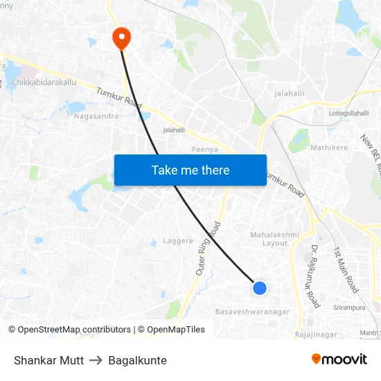 Shankar Mutt to Bagalkunte map