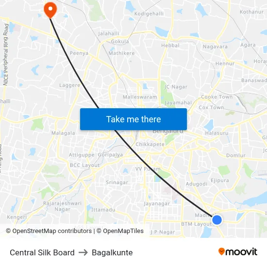 Central Silk Board to Bagalkunte map