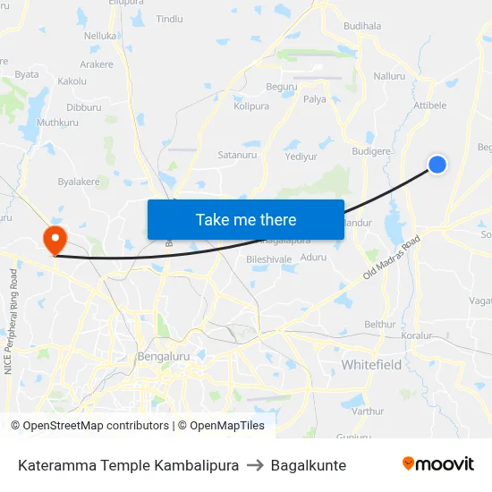 Kateramma Temple Kambalipura to Bagalkunte map