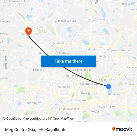 Meg Centre (Kia) to Bagalkunte map
