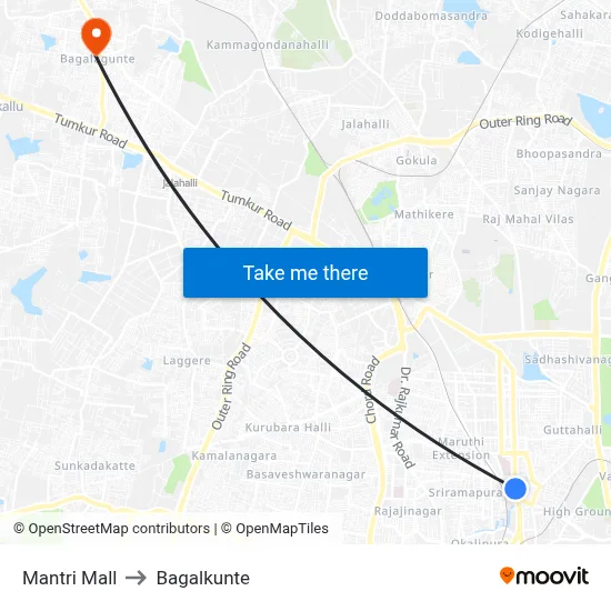 Mantri Mall to Bagalkunte map