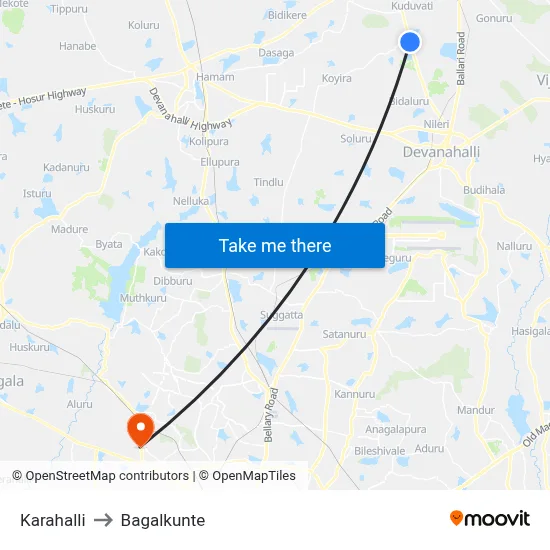 Karahalli to Bagalkunte map