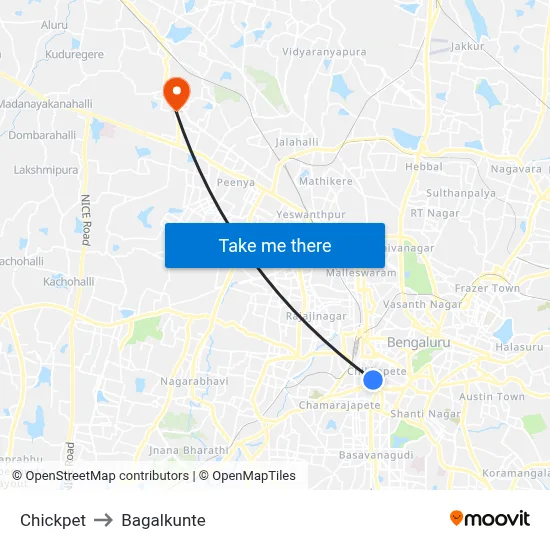 Chickpet to Bagalkunte map