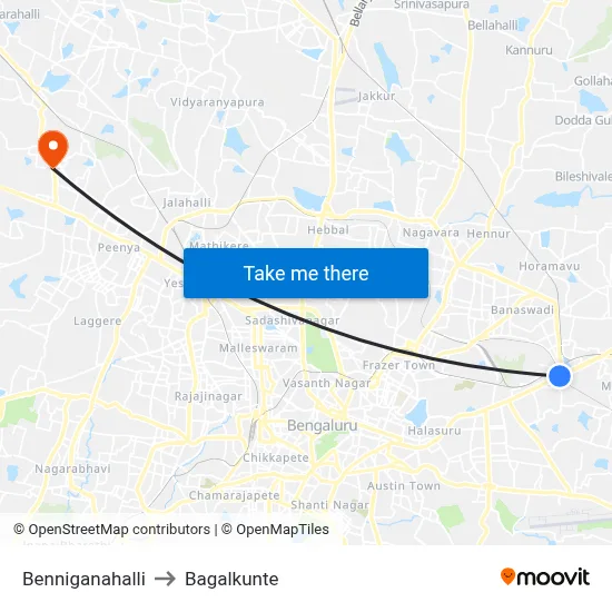 Benniganahalli to Bagalkunte map