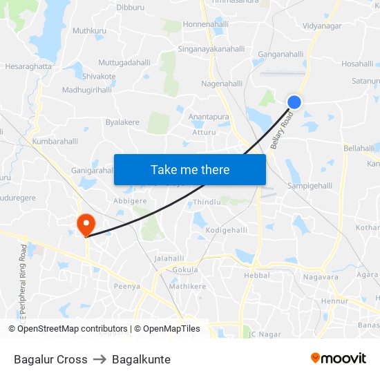 Bagalur Cross to Bagalkunte map