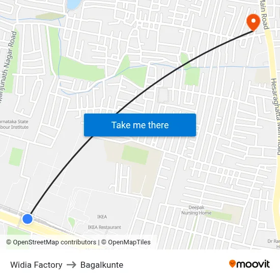 Widia Factory to Bagalkunte map