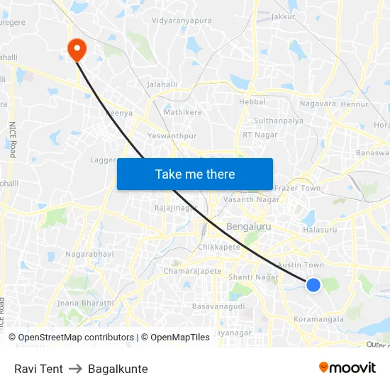 Ravi Tent to Bagalkunte map