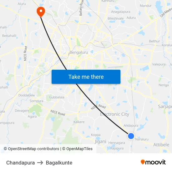 Chandapura to Bagalkunte map