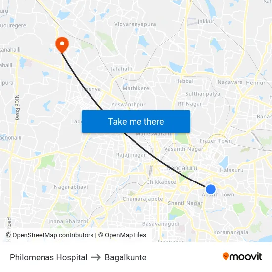 Philomenas Hospital to Bagalkunte map