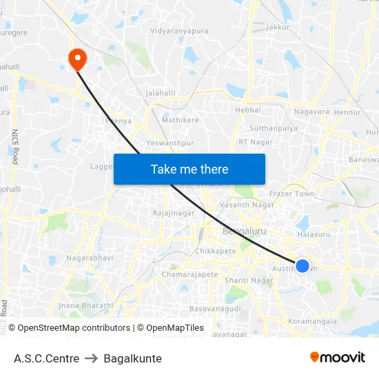 A.S.C.Centre to Bagalkunte map