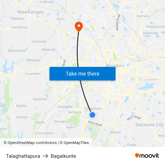 Talaghattapura to Bagalkunte map