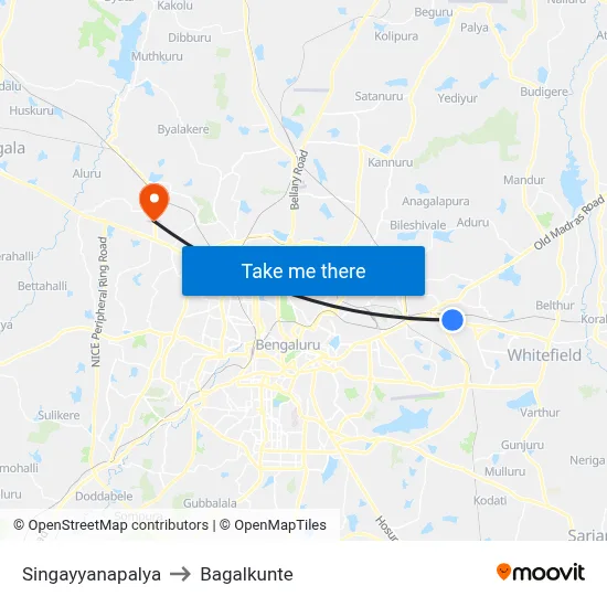 Singayyanapalya to Bagalkunte map
