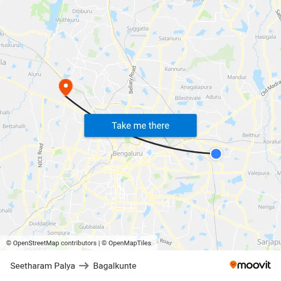 Seetharam Palya to Bagalkunte map