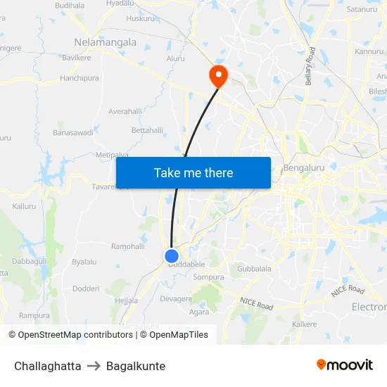 Challaghatta to Bagalkunte map