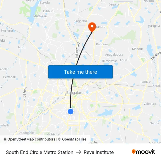 South End Circle Metro Station to Reva Institute map
