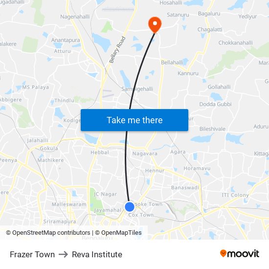Frazer Town to Reva Institute map
