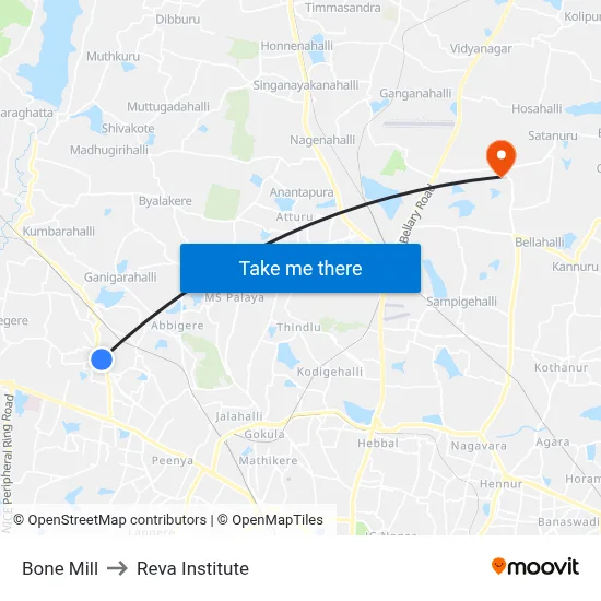 Bone Mill to Reva Institute map